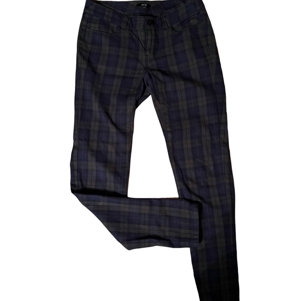 Skinny plaid jeans